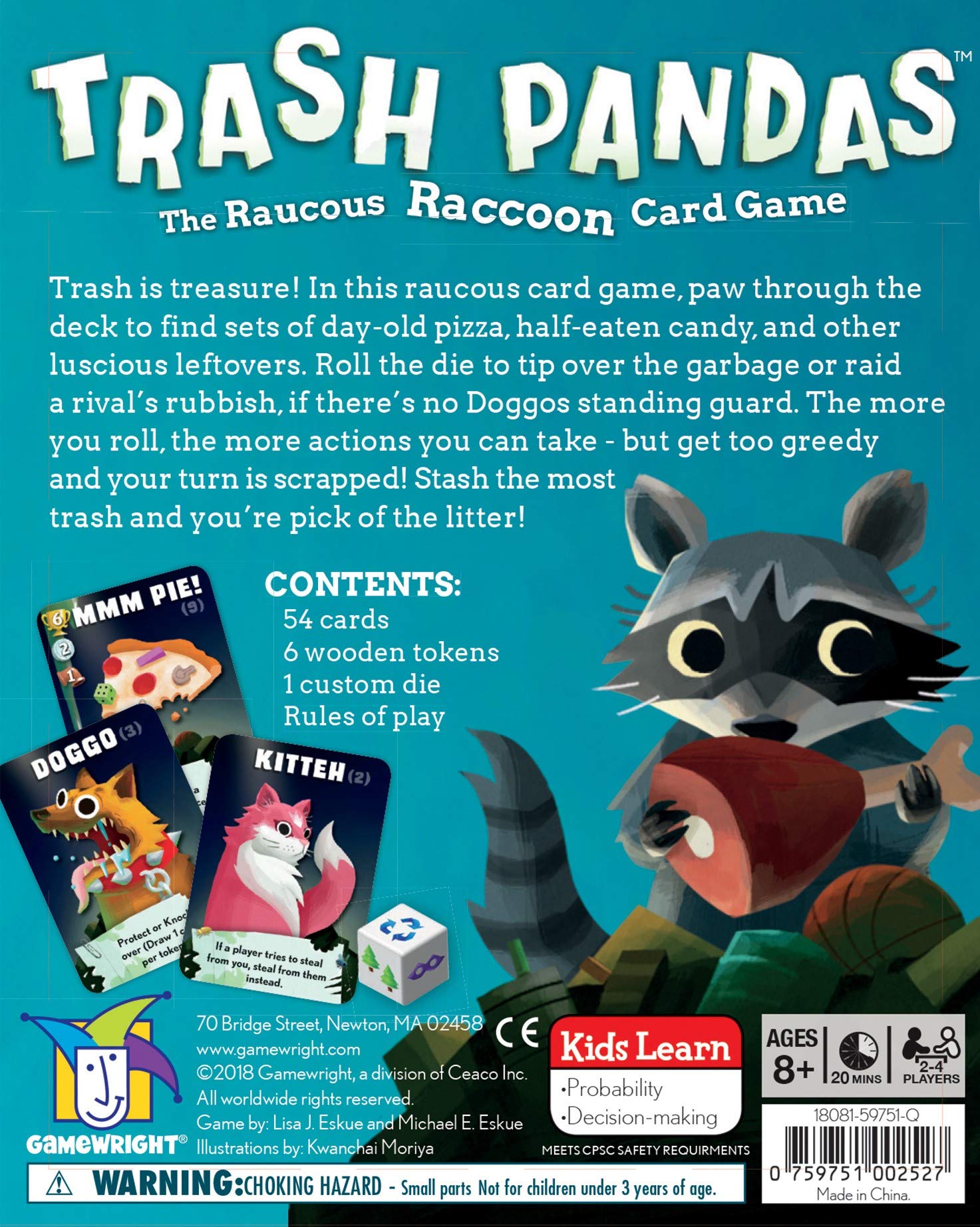 Buy Gamewright Trash Pandas - The Raucous Raccoon Card Game - 252 | Fado168