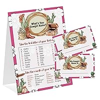 Cowgirl Theme What's You Cowgirl Name Game, Baby Shower Game Stickers, Birthday Game, Party Decoration, Activity Game for Office or Class, Package Contains 1 Sign and 30 Name Stickers(wyn03)