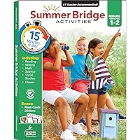 Summer Bridge Activities 1-2 Workbooks, Ages 6-7, Math, Reading Comprehension, Writing, Science, Social Studies, Summer Learning 2nd Grade Workbooks With Flash Cards (160 pgs)