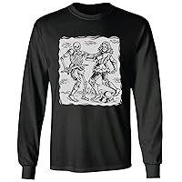 Medieval Knight Skeleton Gift Perfect Present for Fantasy and Historical Fiction Lovers Black and Muticolor Unisex Long Sleeve T Shirt