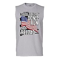 These Colors Don't Run They Reload Muscle Shirt 2nd Amendment 2A Don't Tread on Me Second Right American Flag Men's