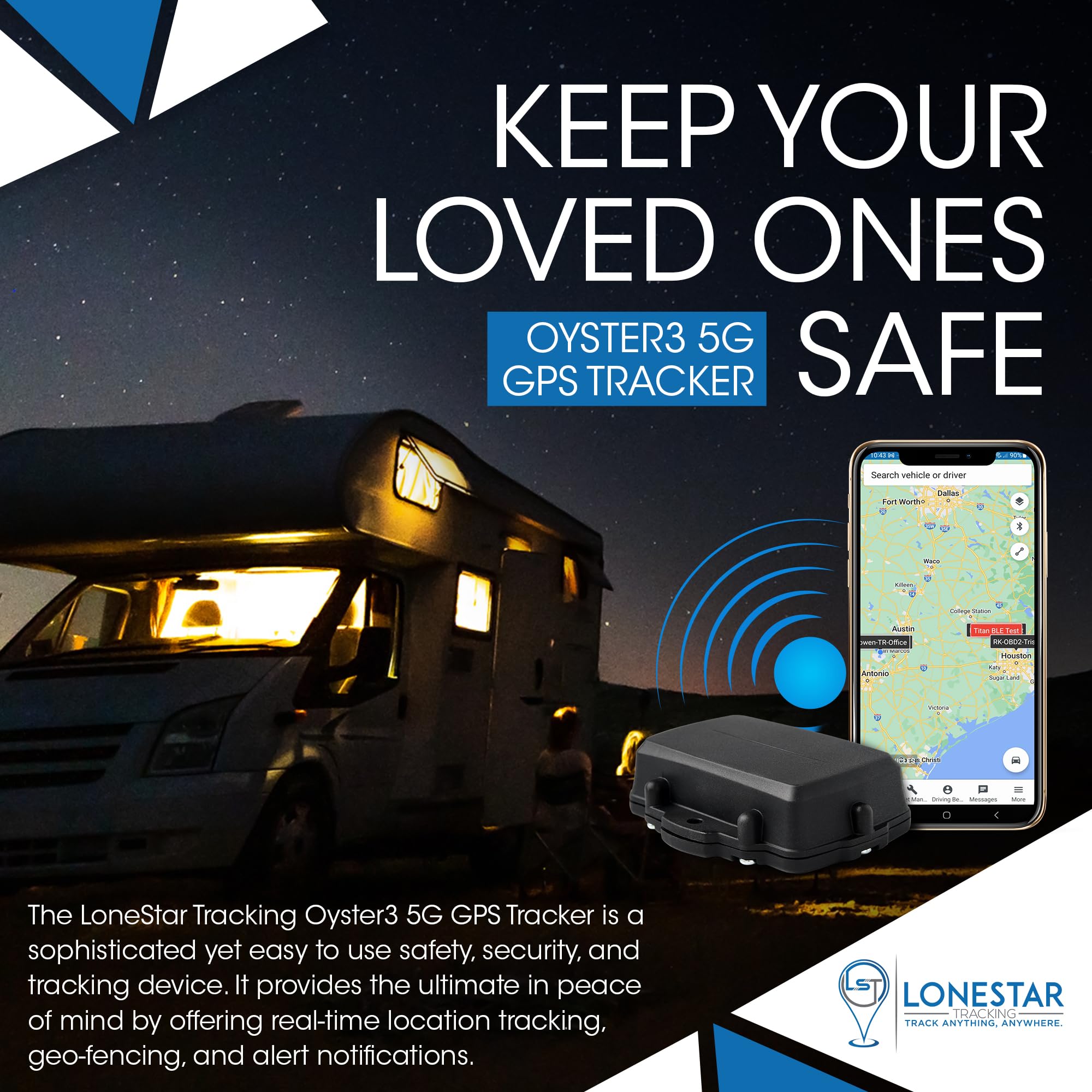 LoneStar Tracking Oyster3 5G/4G GPS Tracker for Assets with Two Magnets Bundle - Car GPS Tracker, GPS Tracker for Vehicles, Fleet Management, Waterproof GPS for Asset Tracking (Subscription Required)