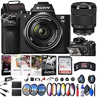 Sony a7 II Mirrorless Camera with 28-70mm Lens (ILCE7M2K/B) + Sony FE 55mm Lens (SEL55F18Z) + Filter Kit + Bag + 64GB Card + NPF-W50 Battery + Card Reader + Corel Photo Software + More (Renewed)
