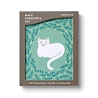 Compendium Boxed Blank Note Cards – 10 All-Occasions Note Cards – Cuddly Cat Design