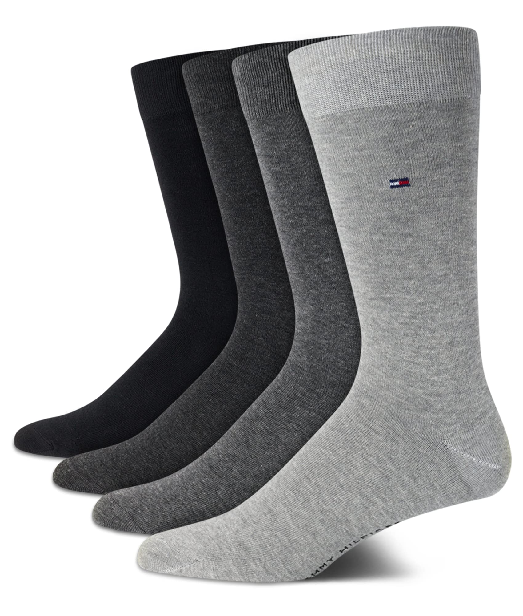 Tommy Hilfiger Men's Dress Socks - Lightweight Comfort Crew Sock (4 pack)