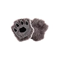 elope Gray Fingerless Wolf Animal Costume Paws for Adults and Kids