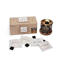 Spiritual Awareness Incense Brick Gift Set by Aromafume | 12 Bricks & Flower of Life Exotic Burner | 3 Each - Frankincense, Copal, Benzoin & More | Ideal for Spiritual Cleansing & Enhanced Connection
