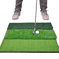 Tri-Turf XL Golf Practice Hitting Mat - Huge 24 Inch x 24 Inch for Optimal Practice