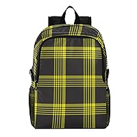 ALAZA Yellow Glen Plaid Packable Travel Camping Backpack Daypack