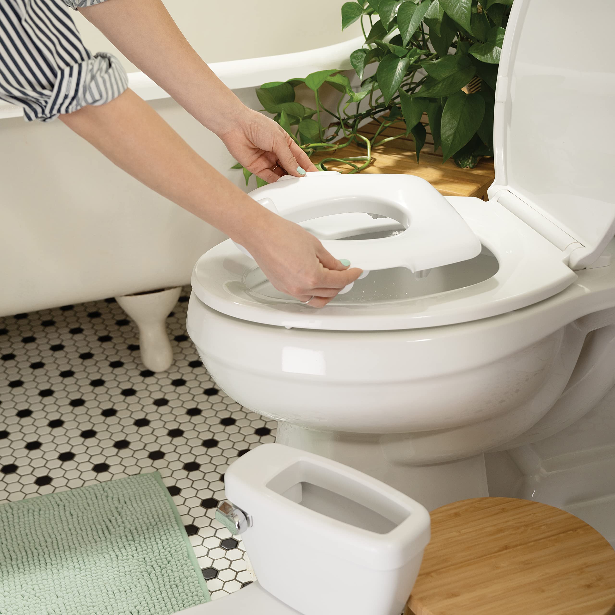 Summer by Ingenuity My Size Potty Pro in White, Infant Potty Training Toilet, Lifelike Flushing Sound, for Ages 18 Months, Up to 50 Pounds