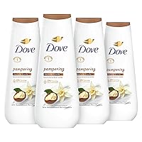 Dove Body Wash Pampering Shea Butter & Vanilla for Renewed, Healthy-Looking Skin Gentle Skin Cleanser with 24hr Renewing MicroMoisture, 20 Fl Oz (Pack of 4)