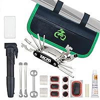 Zacro Bike Repair Kit, Bicycle Tool Kit Set, Bike Tire Patches Fixes Kit & Mini Tire Pump, 18 in 1 Multitool & Portable Maintenance Tool Accessories Bag for Road Mountain BMX Cycling