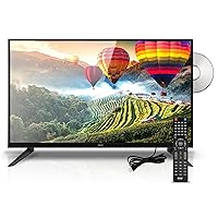 32-inch 728p HD DLED Television - Hi-Res Flat Screen Monitor TV with HDMI, RCA, Multimedia Disk Combo, Headphones, Full Range Stereo Speaker, Mounts on Wall, Works w/PC, Includes Remote Control