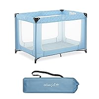 Zoom Portable Playard in Blue, Lightweight, Packable and Easy Setup Baby Playard, Breathable Mesh Sides and Soft Fabric - Comes with a Removable Padded Mat