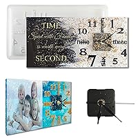 DIY Clock Molds Large Clock Resin Molds,3D Arabic and English Numers Personalization Clock Silicone Casting Epoxy Resin Photo Display Stand for Home Decor,1 Black Movement + 1 Silicone Molds Include