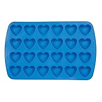 Wilton Easy-Flex Heart-Shaped Silicone Mold, 24-Cavity, Blue, for Ice Cubes, Gelatin, Baking and Candy, 13 x 10.5 in. (33 x 26.7 cm), Blue