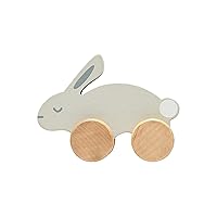 Pearhead Wooden Toy Bunny, Push and Pull Montessori Baby and Toddler Toy, Baby Girl or Baby Boy Nursery Accessory
