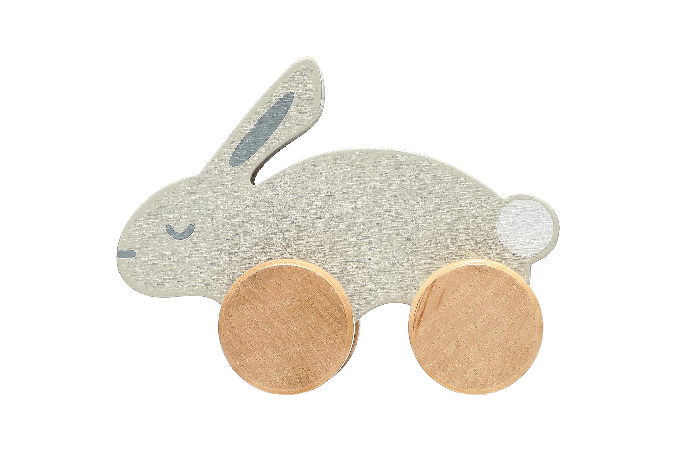 Pearhead Wooden Toy Bunny, First Easter Gifts, Easter Basket Stuffers Toddler Boys and Girls, Spring Easter Bunny Toy, Push and Pull Baby and Toddler Toy, Baby Girl or Baby Boy Nursery Accessory