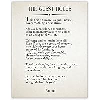 Rumi Quote The Guest House Poem by Rumi Inspiring Poem Guest House Decor Guest House Wall Art Poetry Sign Poetry Wall Art Poem Decor (60cm x 80cm, Ivory)