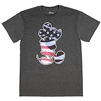 Disney Mickey Mouse Cartoon Waving American Flag Silhouette Men's T-Shirt