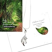 Smiling Wisdom - I Believe in You - Take the Path That is Right for You - Discernment Greeting Card and Journey Necklace Gift Set - Daughter Granddaughter Grad
