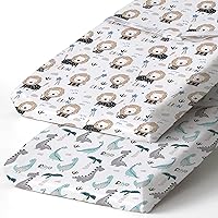 BROLEX Changing Pad Covers for Baby: Boy Girls Ultra Stretchy Soft 2 Pack Dinosaur Lion