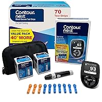 CONTOUR NEXT Blood Glucose Monitoring System – All-in-One Kit for Diabetes with Glucose Monitor and 90 Test Strips For Blood Sugar & Glucose Testing