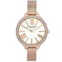 Kenneth Cole Women's Classic Mesh KC50939002 Rose-Gold Stainless-Steel Quartz Dress Watch