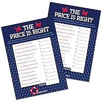 DISTINCTIVS Ahoy It's a Boy Baby Shower - Nautical Themed Party Activity - Price is Right Game Cards - 20 count