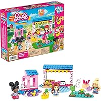 MEGA Barbie Toy Building Set, Farmer's Market with 3 Barbie Micro-Dolls, 4 Barbie Pets and Accessories, Easy to Build Set for Ages 4 and Up