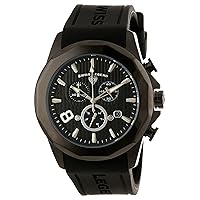 Men's 10042-BB-01 Monte Carlo Chronograph Black Textured Dial Black Silicone Watch