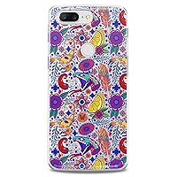 TPU Case Compatible for OnePlus 10T 9 Pro 8T 7T 6T N10 200 5G 5T 7 Pro Nord 2 Sugar Skull Flexible Mexican Clear Print Slim fit Soft Calavera Design Lightweight Day of The Dead Silicone
