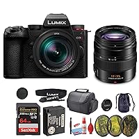 Panasonic Lumix G9 II Micro Four Thirds Mirrorless Camera, 25.2MP with 12-60mm F2.8-4 Lens (DC-G9M2LK) + 12-35mm Lens + Filter Kit + 64GB Card + Card Reader + Bag + Cleaning Kit