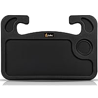 EcoNour 2 in 1 Car Steering Wheel Desk | Steering Wheel Tray for Laptop Car Mount with Pen Holder | Car Food Tray for Eating with Drinks Holder | Multipurpose Travel Car Accessories