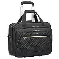 Coolife Rolling Laptop Briefcase Bag 17.3 Inch Laptop Case Roller Computer Bag with Wheels Mobile Office Laptop Bag