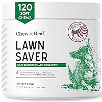 Green Grass Lawn Saver, Dog Urine Neutrelizer, 120 Soft Chews - Reduces Burns and Yellow Spots, Natural Ingredients, Fuss-Free Treatment - Chew + Heal