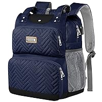 Mogplof Women Lunch Backpack, 15.6 Inch Laptop Backpack with USB Port RFID Pockets, Water-resistant College Insulated Cooler Backpacks Business Travel Work Leakproof Lunch Box Backpack for Work