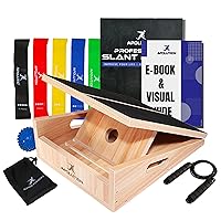 Elite Slant Board for Squats - 6 Angles Adjustable Calf Stretcher Slant Board, Upgraded Slant Board for Calf Stretching with E-Book for Pain Relief and Training, Durable Wooden Slant Board