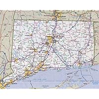 Laminated 30x24 Poster: Road Map - Large Detailed Roads and Highways map of Connecticut State with All citiesMaps