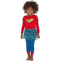 INTIMO Girls' Toddler Wonder Woman Tutu Pajama Set