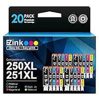 E-Z Ink (TM Compatible Ink Cartridges Replacement for Canon 250 251 XL PGI-250XL CLI-251XL to use with Pixma MX922 MX920 MG5520 MG7520 IX6820 IP8720 MG6620 MG6320 MG7120 (20 Pack)