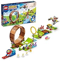 LEGO Sonic The Hedgehog Sonic’s Green Hill Zone Loop Challenge Building Toy Set, Sonic Adventure Toy with 9 Sonic and Friends Characters, Fun Gift for 8 Year Old Gamers and Young Fans, 76994