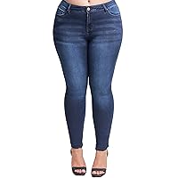 YMI Women's Plus Size Hyperdenim Super Stretchy Skinny Jeans