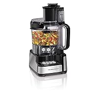 Stack & Snap Food Processor and Vegetable Chopper, BPA Free, Stainless Steel Blades, 12 Cup Bowl, 2-Speed 450 Watt Motor, Black (70725A)