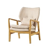 Christopher Knight Home Haddie Wood Frame Club Chair, Beige