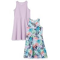 Amazon Essentials Girls and Toddlers' Knit Sleeveless Tank Play Dress, Pack of 2