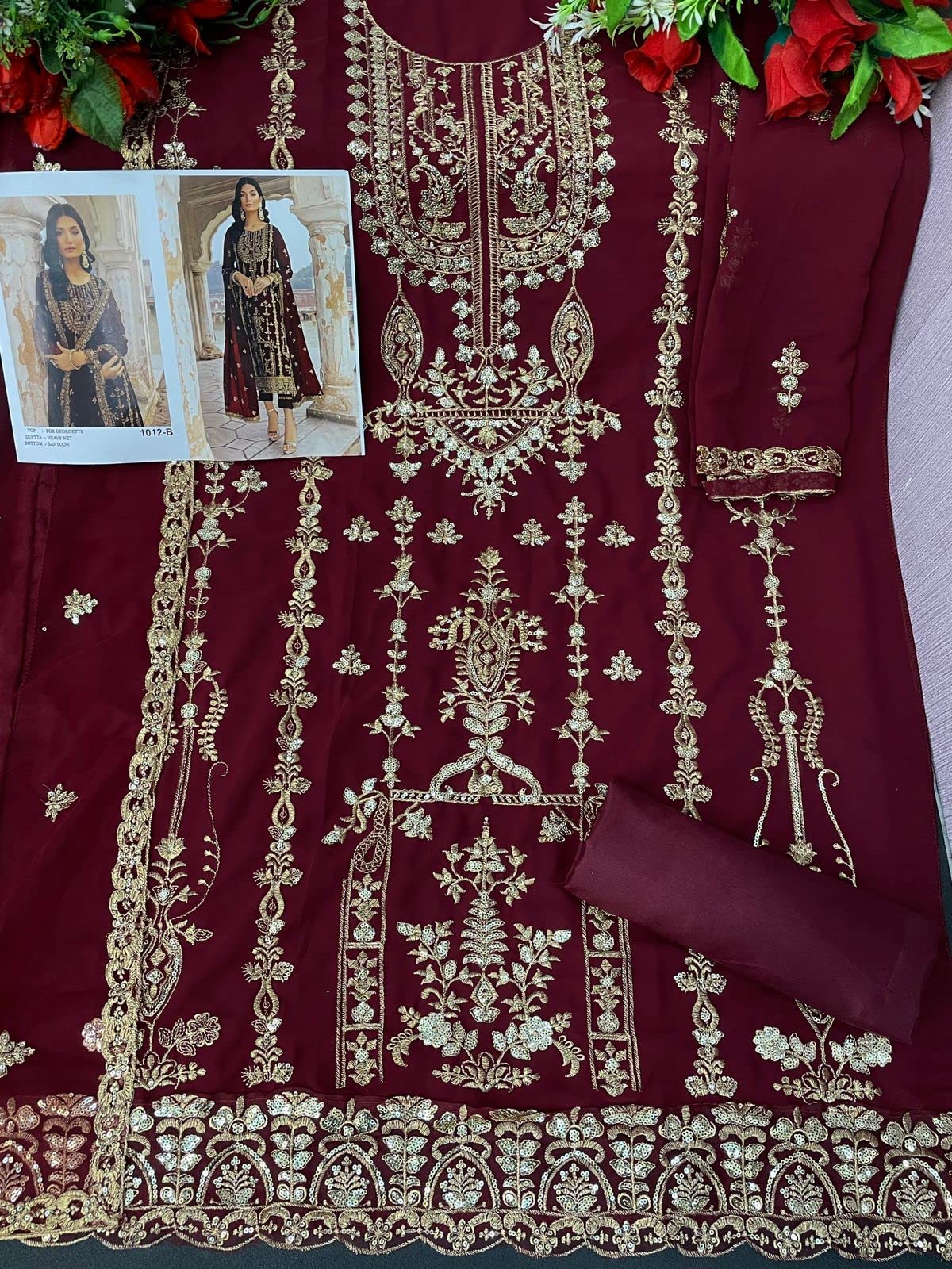 Shriva Fashion women's ready to wear embroidered plus size eid festival pakistani salwar kameez suit for women (1012)