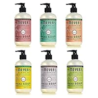 MRS. MEYER'S CLEAN DAY hand soap Scent Variety Pack, Rosemary + Basil + Geranium + Honeysuckle + Lavender + Lemon Verbena