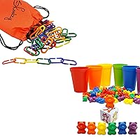 Skoolzy Rainbow Counting Bears - Linking Math Manipulatives Learning Toys