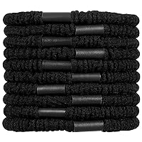 Hair Ties for Thick Hair 10 Pcs Braided Hair Bands Hair Ties No Damage Ropes Braided Ponytail Holders Hair Accessories No Crease Hair Elastics for Women Girls (Black-10 Count)